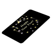 Gelukkig Nieuwjaar Sterren op Zwart Magneet (Linkerzijde)