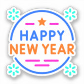 "Gelukkig Nieuwjaar" Sticker (Voorkant)
