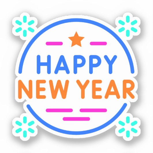 "Gelukkig Nieuwjaar" Sticker (Voorkant)