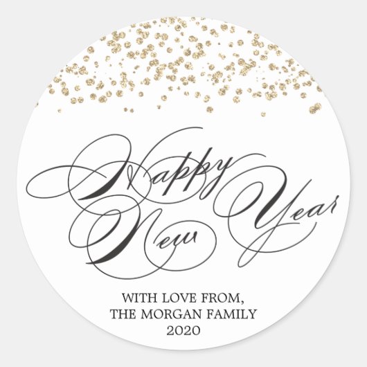 Gelukkig Nieuwjaar Sticker - Oudejaarsfeest (Voorkant)