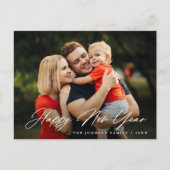 GELUKKIG NIEUWJAAR | stijlvol script-wenskaart Briefkaart (Voorkant)