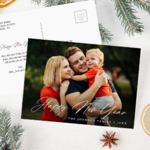 GELUKKIG NIEUWJAAR   stijlvol script-wenskaart Briefkaart