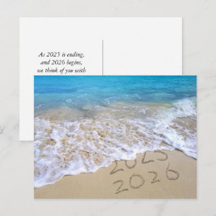 Gelukkig Nieuwjaar Strand Briefkaart