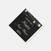 Gelukkig Nieuwjaar String Lights Jars Zwart Servet (Hoek)