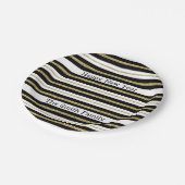 Gelukkig Nieuwjaar Stripes Papieren Bordje (Gekanteld)