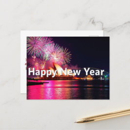 Gelukkig Nieuwjaar Sydney Australia Night Lights Briefkaart