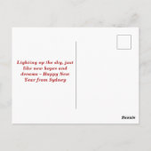 Gelukkig nieuwjaar Sydney Australië Briefkaart (Achterkant)