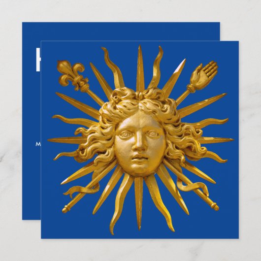 Gelukkig Nieuwjaar / Symbool van Lodewijk XIV de Z Feestdagenkaart (Voorkant / Achterkant)