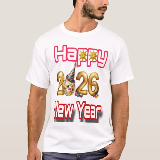 Gelukkig nieuwjaar  t-shirt (Voorkant)