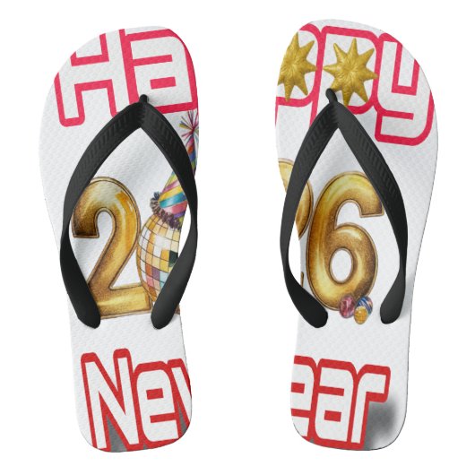 Gelukkig nieuwjaar teenslippers (Voetbed)