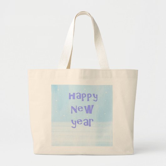 Gelukkig Nieuwjaar Tekst Kunst Grote Tote Bag (Voorkant)