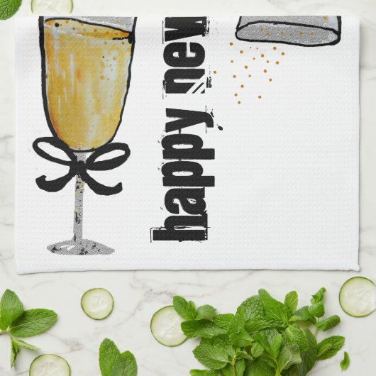 Gelukkig nieuwjaar theedoek (Gevouwen)