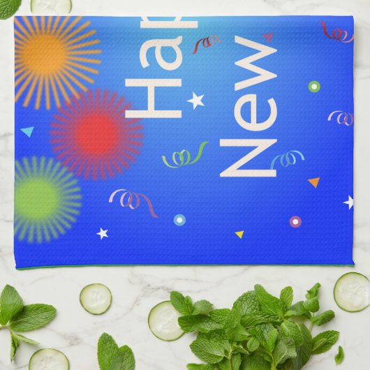 Gelukkig nieuwjaar theedoek (Gevouwen)