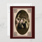 Gelukkig nieuwjaar toast feestdagenkaart (Voorkant / Achterkant)