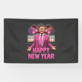 Gelukkig Nieuwjaar Trump Resolutie 2025 Spandoek (Horizontaal)