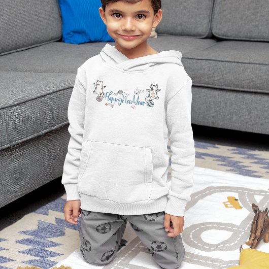 Gelukkig Nieuwjaar tussen Kittens in balans op een