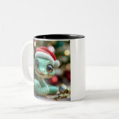 Gelukkig nieuwjaar tweekleurige koffiemok (Voorkant links)