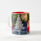 Gelukkig nieuwjaar tweekleurige koffiemok (Voorkant links)