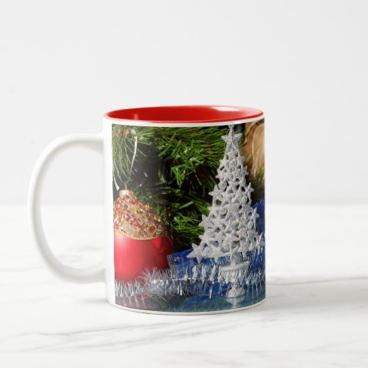 Gelukkig nieuwjaar tweekleurige koffiemok (Links)