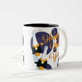 Gelukkig nieuwjaar tweekleurige koffiemok (Voorkant rechts)