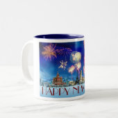 Gelukkig nieuwjaar! tweekleurige koffiemok (Voorkant links)