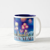 Gelukkig nieuwjaar! tweekleurige koffiemok (Voorkant rechts)