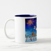 Gelukkig nieuwjaar! tweekleurige koffiemok (Links)