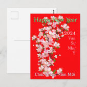 Gelukkig Nieuwjaar Týt Chúc Mừng Năm Mới Xuân 2024 Briefkaart (Voorkant / Achterkant)