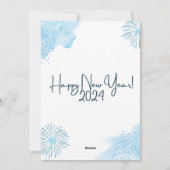 Gelukkig Nieuwjaar Uilen Perched op Branch Cartoon Feestdagenkaart (Achterkant)