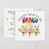 Gelukkig Nieuwjaar / Uitnodiging (Voorkant / Achterkant)