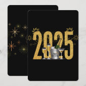 Gelukkig Nieuwjaar - Uitnodiging voor een feestje (Voorkant / Achterkant)