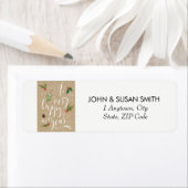 Gelukkig Nieuwjaar vakantie retour adreslabels Etiket (Insitu)