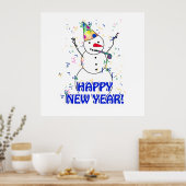 Gelukkig Nieuwjaar van de feestdag Poster (Keuken)