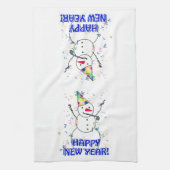 Gelukkig Nieuwjaar van de feestdag Theedoek (Verticaal)