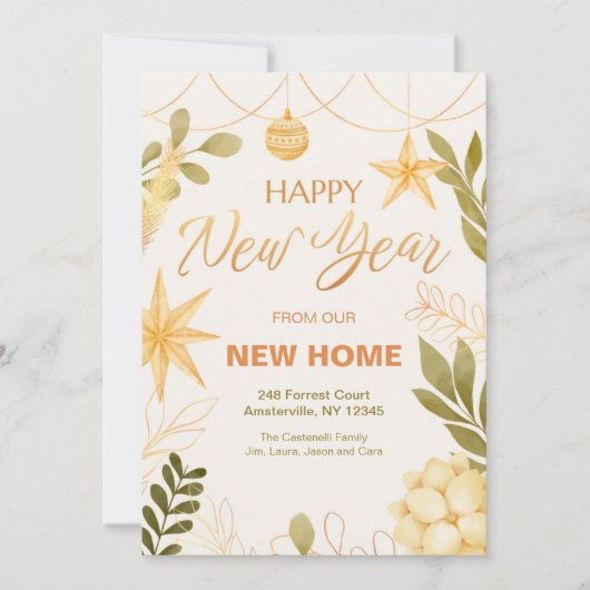 Gelukkig Nieuwjaar van de nieuwe aankondiging van  (Voorkant)