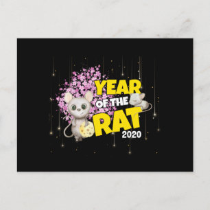 Gelukkig Nieuwjaar van de Rat 2020 - Kaas Kunst Briefkaart