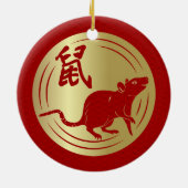 Gelukkig Nieuwjaar van de Rat - 2020 Keramisch Ornament (Achterkant)
