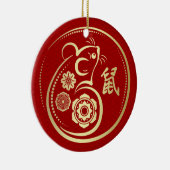 Gelukkig Nieuwjaar van de Rat - 2020 Keramisch Ornament (Rechts)
