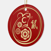 Gelukkig Nieuwjaar van de Rat - 2020 Keramisch Ornament (Links)
