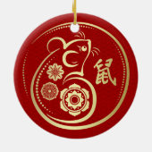 Gelukkig Nieuwjaar van de Rat - 2020 Keramisch Ornament (Achterkant)