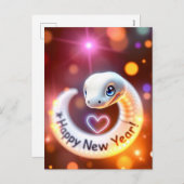 Gelukkig Nieuwjaar van de Slang Feestdagenkaart (Voorkant / Achterkant)