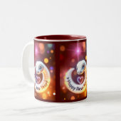 Gelukkig Nieuwjaar van de Slang Tweekleurige Koffiemok (Voorkant links)