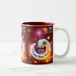 Gelukkig Nieuwjaar van de Slang Tweekleurige Koffiemok