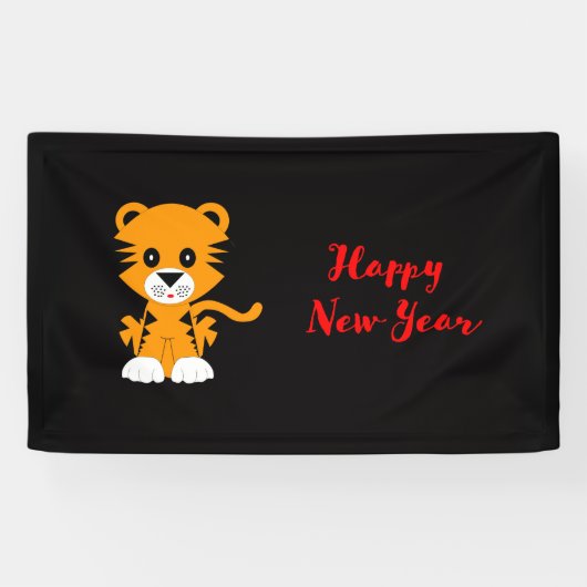 Gelukkig nieuwjaar van de tijger 2022 spandoek (Horizontaal)