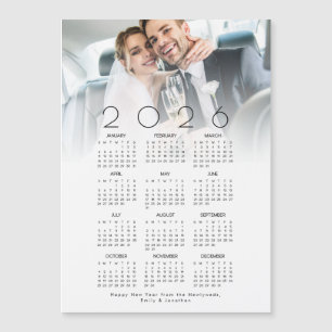 Gelukkig Nieuwjaar van Pas getrouwd 2025 Kalender  Magnetische Uitnodiging