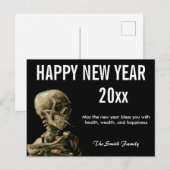 Gelukkig Nieuwjaar van Van Gogh Skull van een Skel Briefkaart (Voorkant / Achterkant)