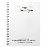 Gelukkig Nieuwjaar | Vastgoed Budget Marketing Notitieboek (Voorkant)