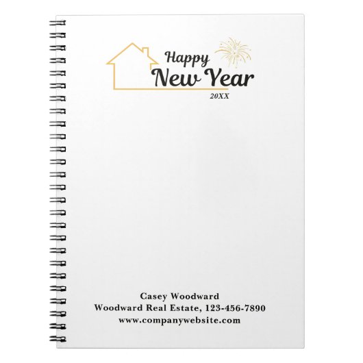 Gelukkig Nieuwjaar | Vastgoed Budget Marketing Notitieboek (Voorkant)