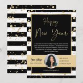 Gelukkig Nieuwjaar Vastgoed Foto Dankkaart Kaart (Voorkant / Achterkant)