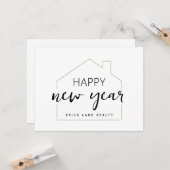 Gelukkig Nieuwjaar Vastgoed  Kaart (Voorkant / Achterkant in situ)